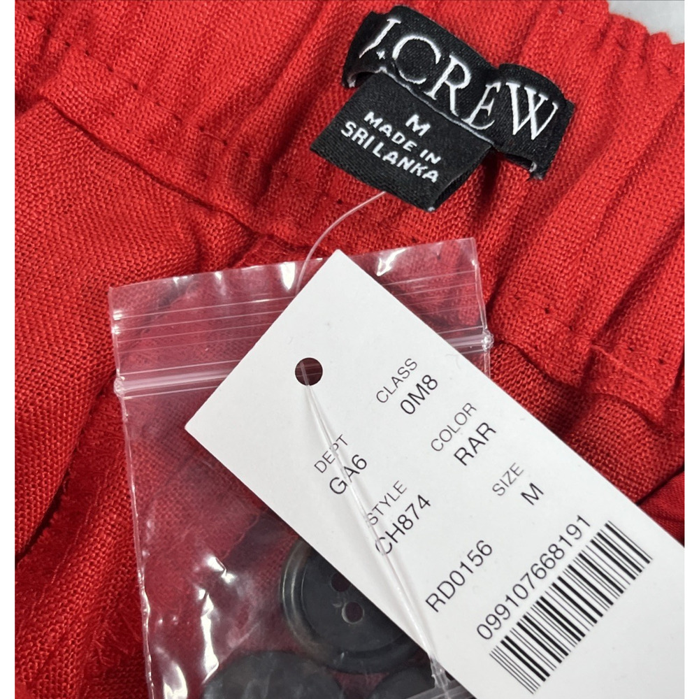 J Crew 3" Harbor Short in Linen Womens Medium Red Arroyo Chino Shorts - Picture 6 of 8